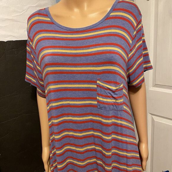 Lularoe Women’s Shirt Dress Stripes Short Sleeve Size XL Stretch Comfortable - Picture 6 of 6
